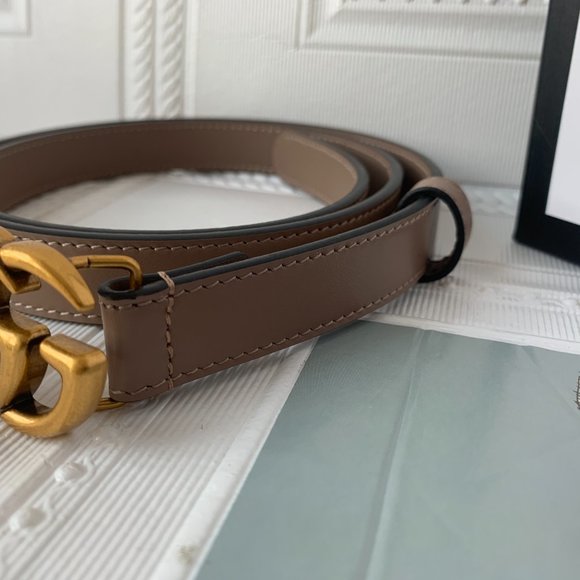 Leather belt with GG buckle main image 6